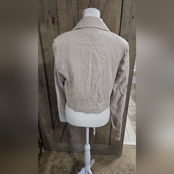 JASON WU Cropped Linen Blend Single Button Braided Detail Blazer/top. Size Small - Picture 12 of 16